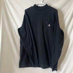Carhartt mock neck pocket long sleeve tee black men’s size large tall work wear